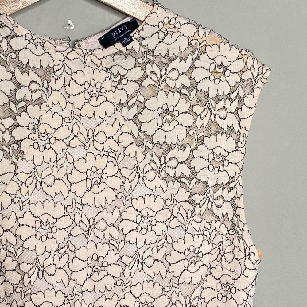 Privy Privately Privileged Women’s Lace Midi Blush Pink Bodycon Dress Size Large - Picture 6 of 16